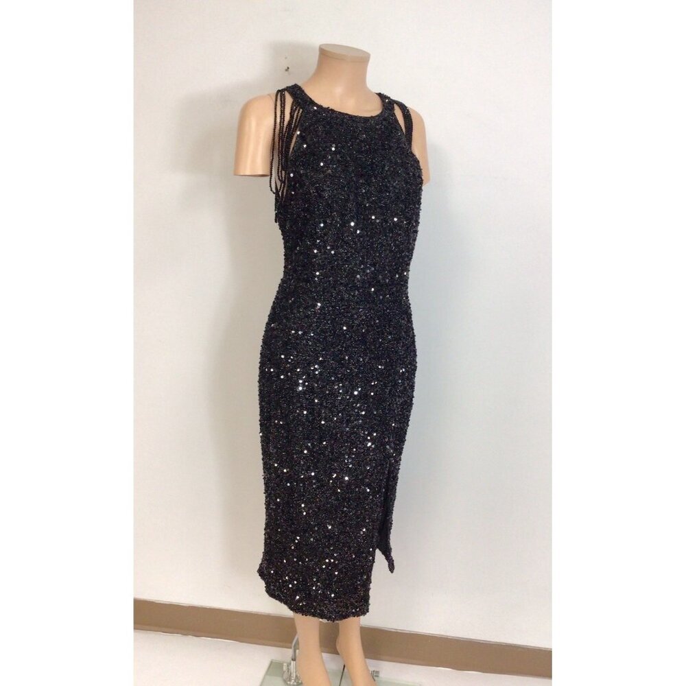 Black Sequin Party Dress Womens XL New